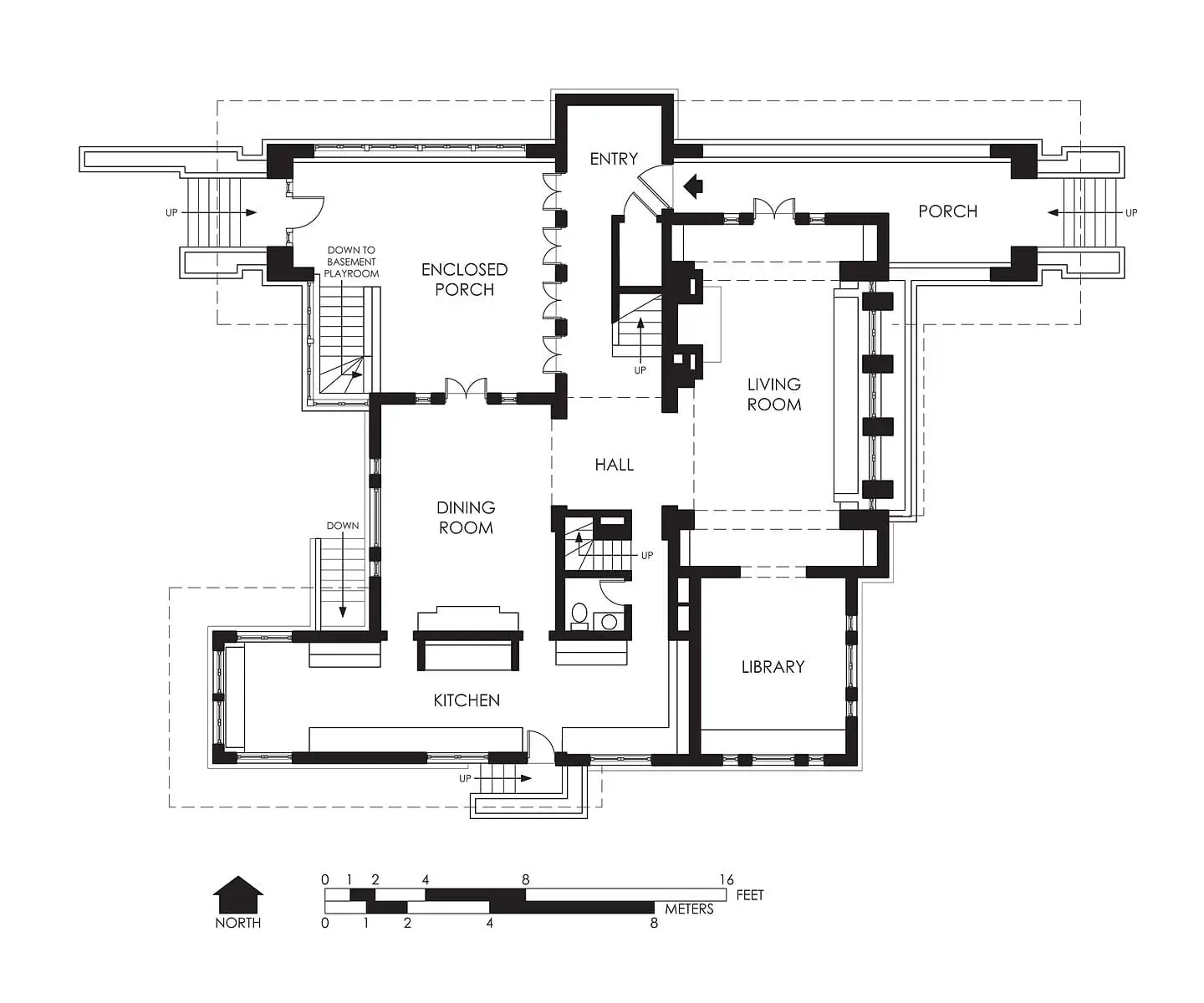 An example of floor plans with dimensions.