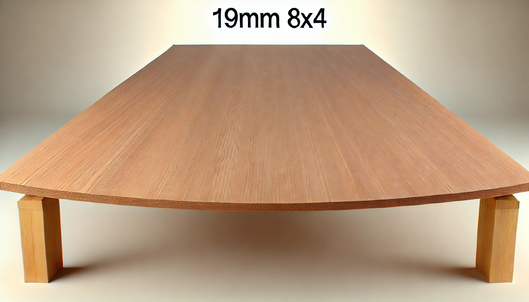 A coffee table made from large, wide 19mm 8x4 wooden board.