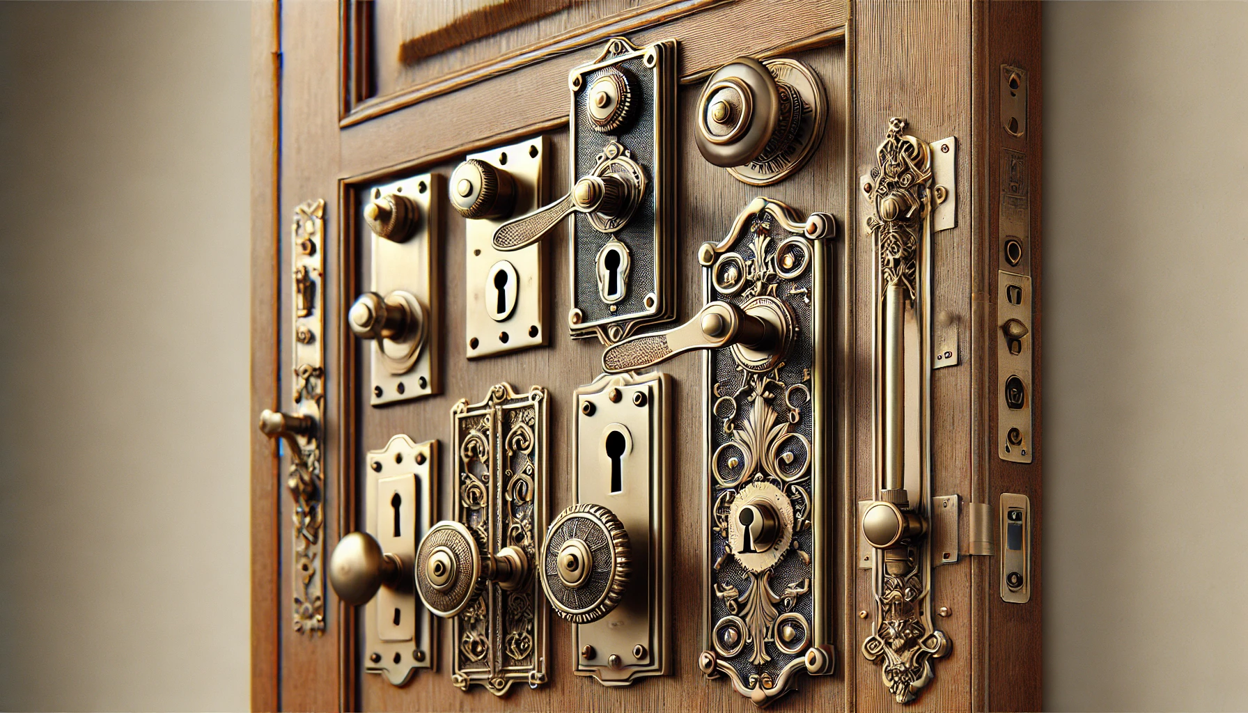 Showcasing old-style pocket door hardware. 