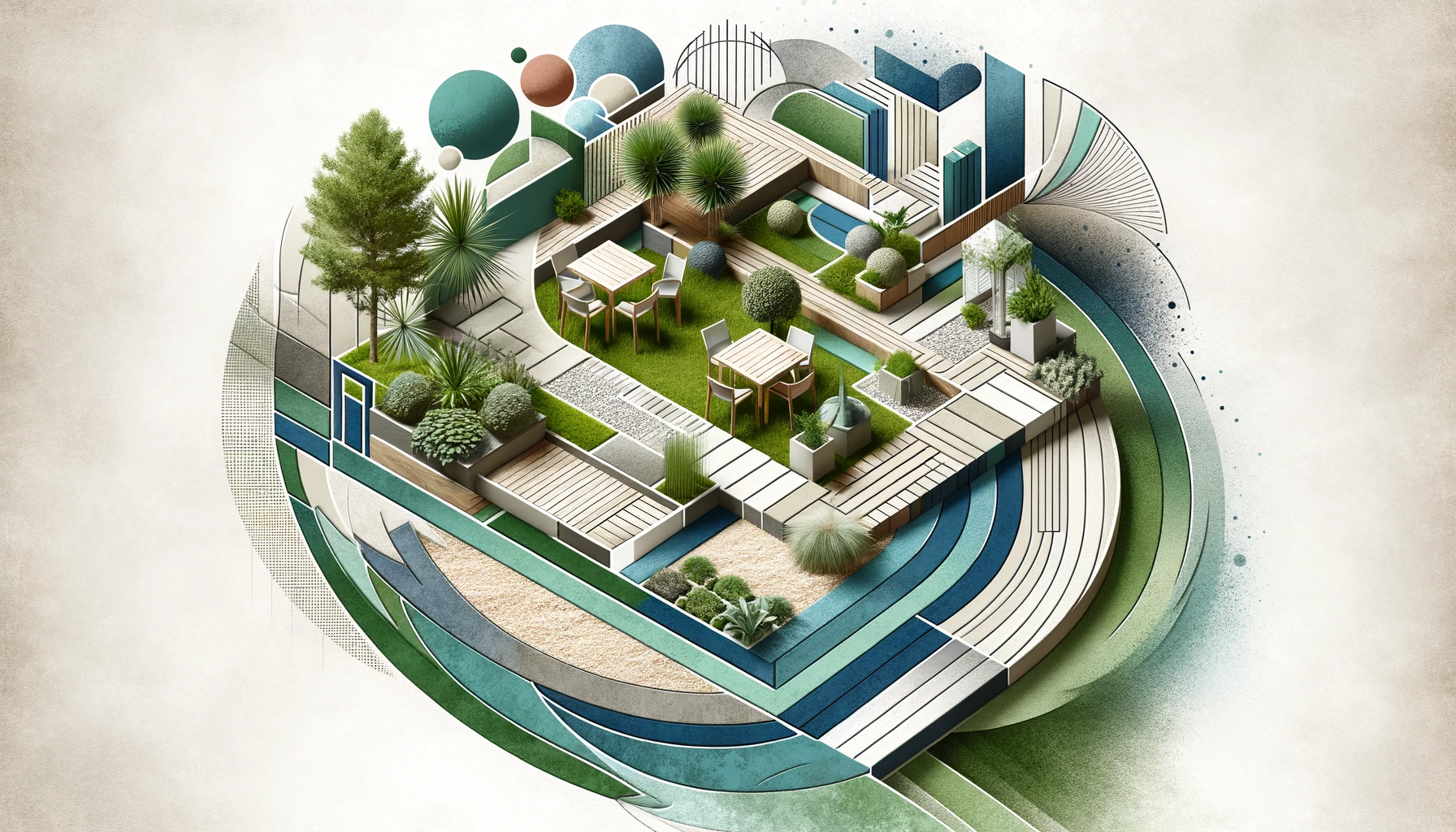 Tepresenting the theme of sustainable backyard alternatives to concrete. 