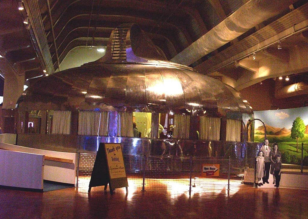 A real image of the Dymaxion House as installed in Henry Ford Museum.
