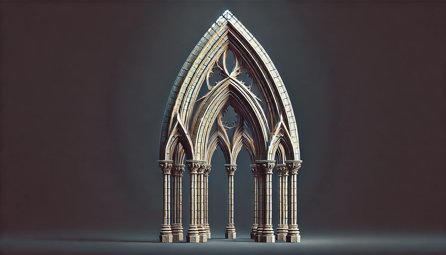 An example of Gothic pointed arches.