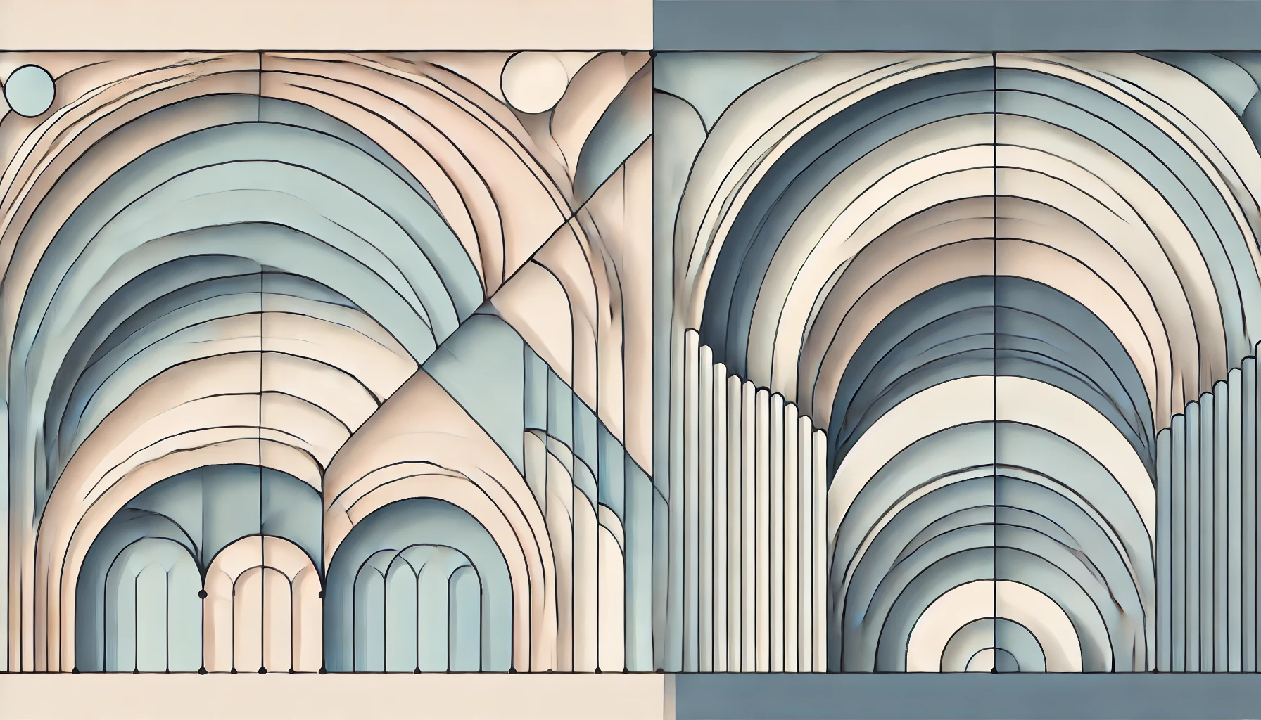 Abstract representation comparing 'Groin Vault vs. Barrel Vault.' 