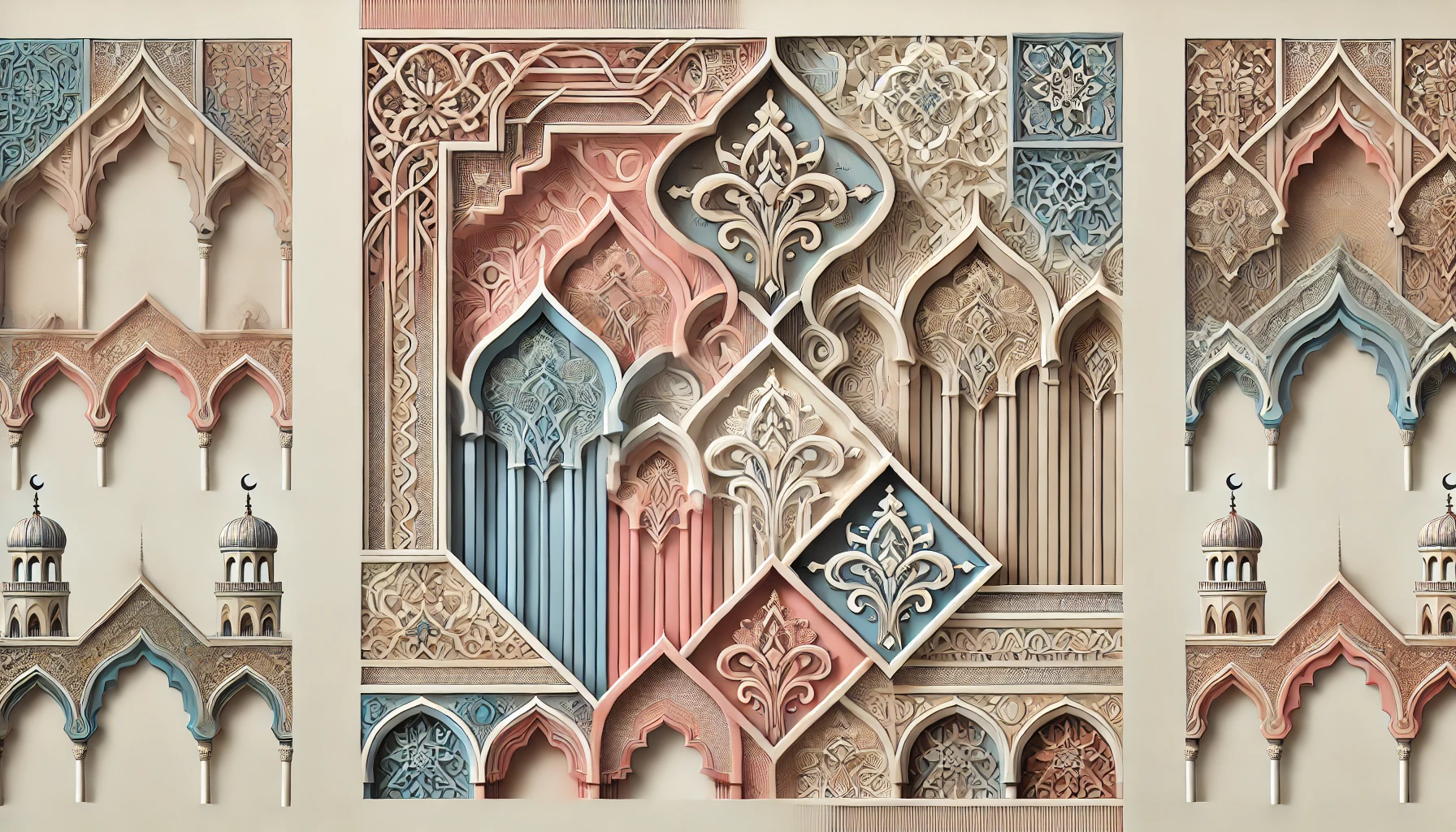 Representation of a fusion between Islamic and Gothic architecture. 