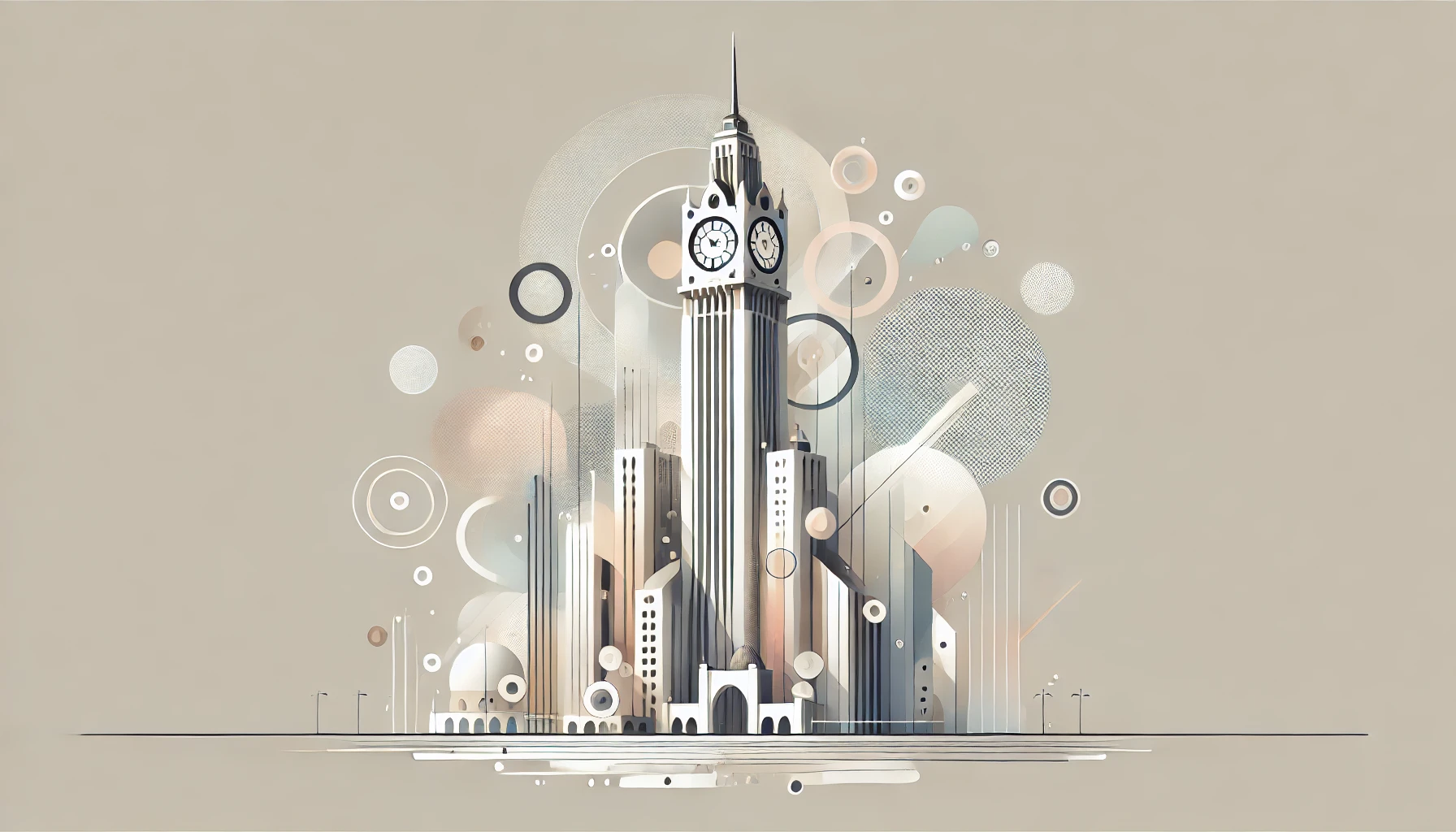 Representation of the tallest clock towers in the world. 