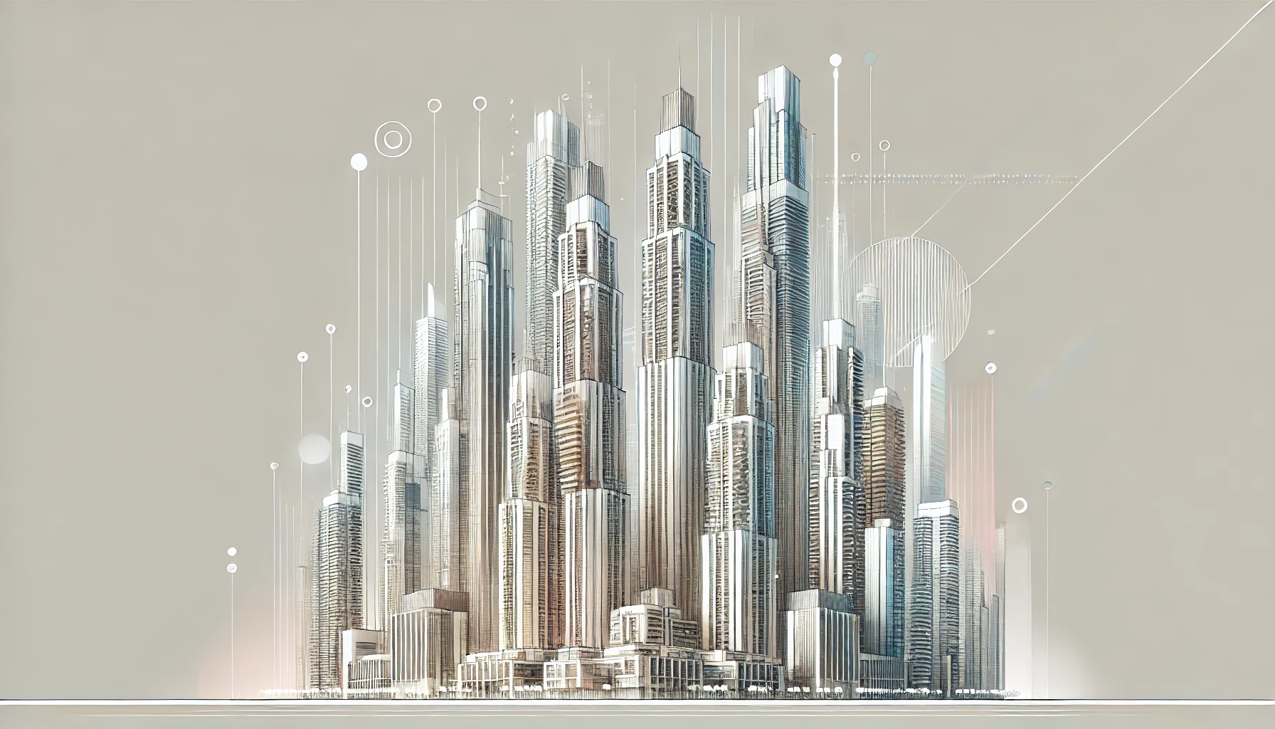 Representation of the tallest residential buildings in the world.