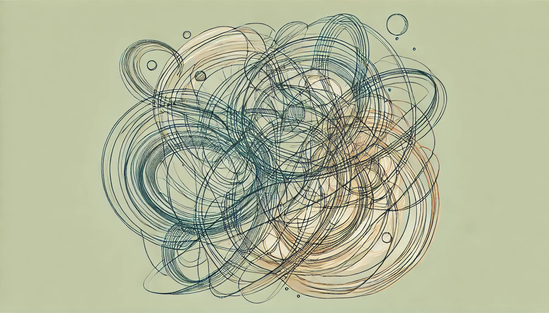Representing the flow and experimentation in blind contour drawing. 