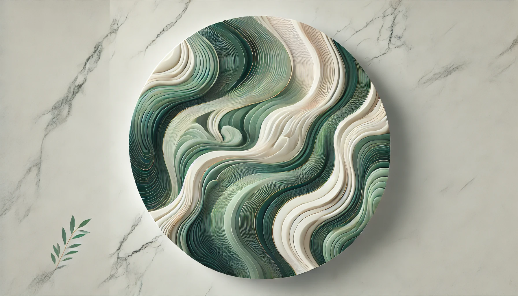 Abstract inspired by green marble benchtops.