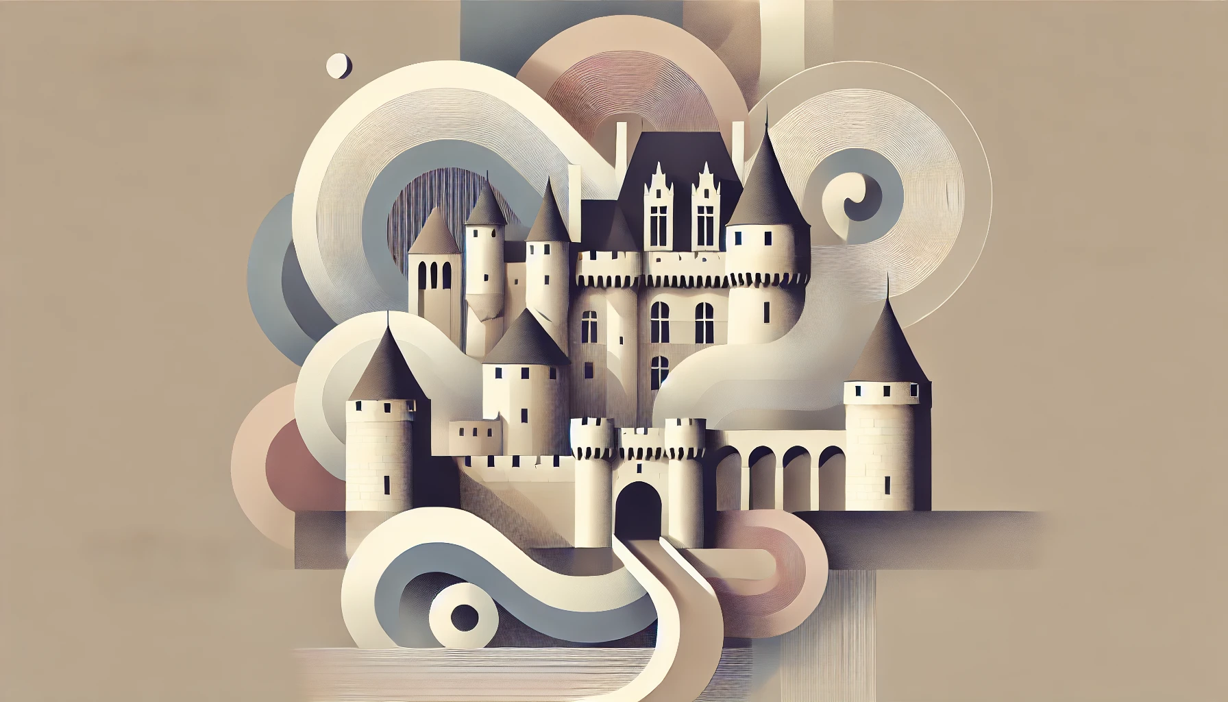 Guédelon Castle, focusing on its key architectural elements.