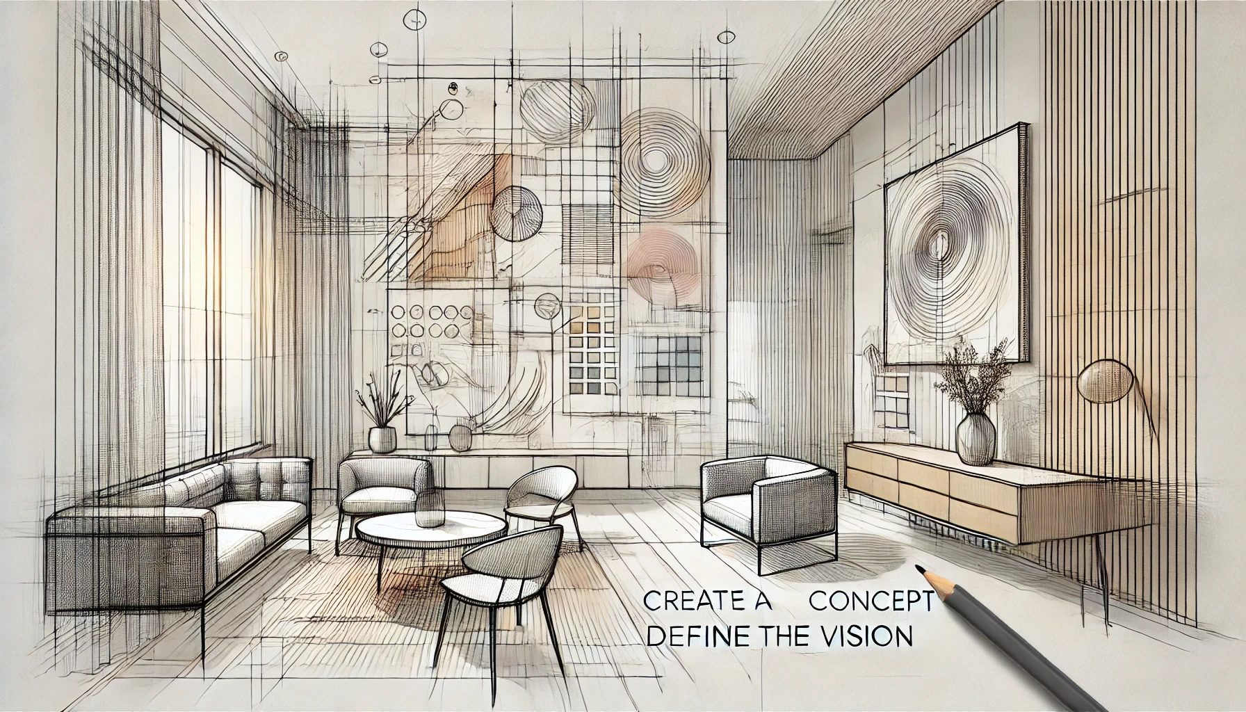 infographic representing how to create a concept and define the vision of the design