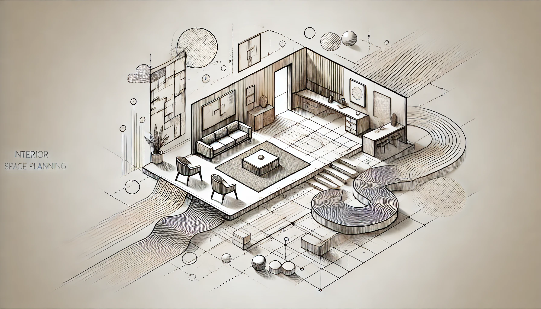 infographic representing interior space planning