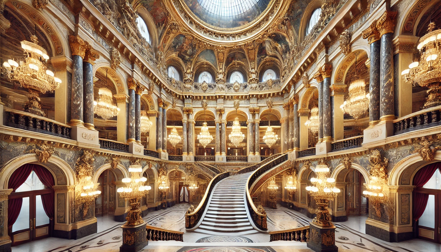 interior view of Palais Garnier, showcasing opulent design