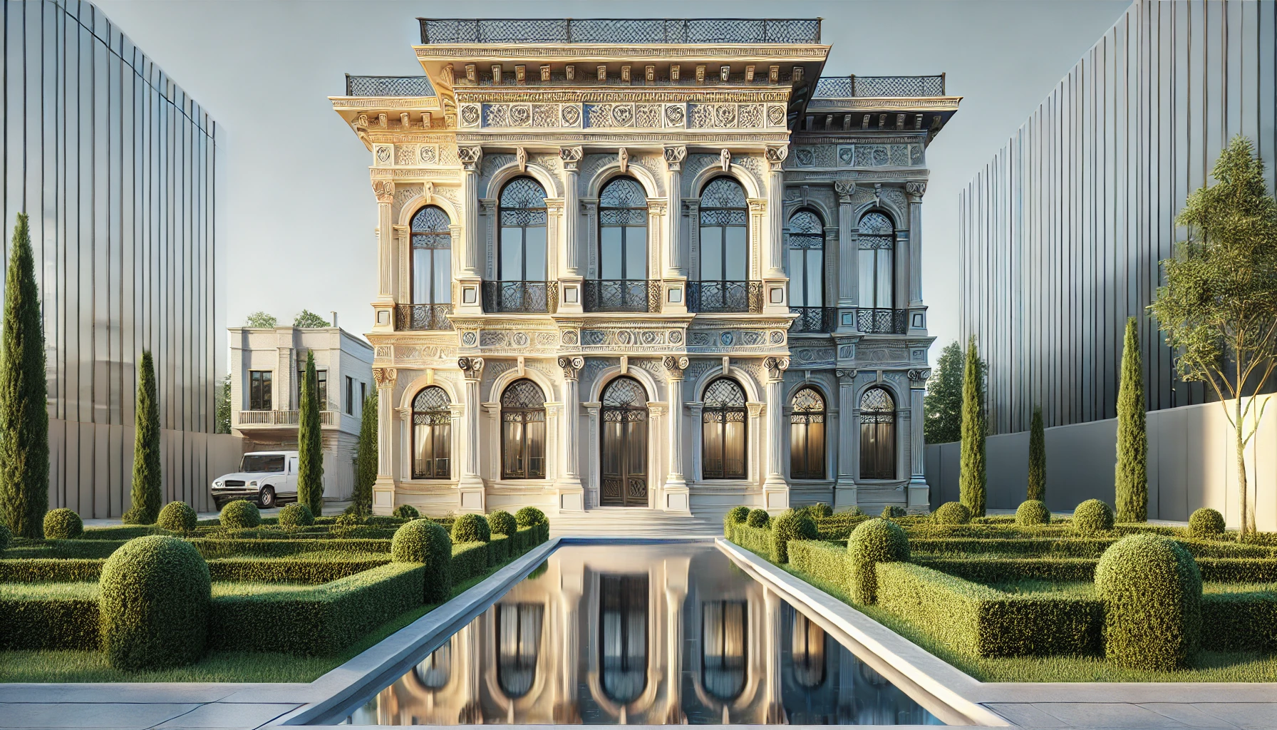 Italianate-style house with tall, narrow windows, decorative eaves, and a distinctive roofline.
