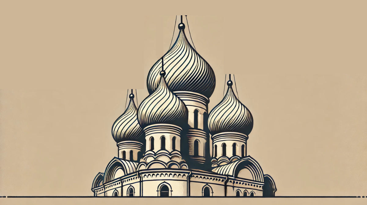 onion dome focusing on its unique shape and curves in russian architecture
