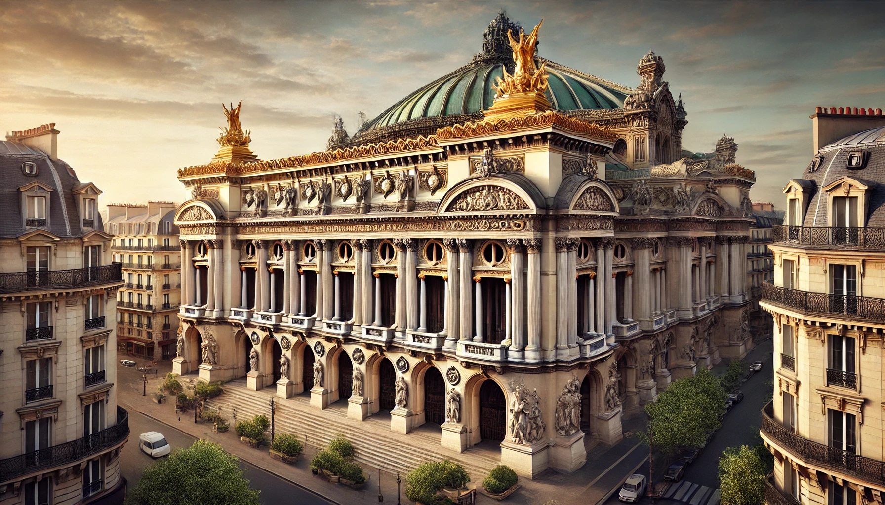 detailed view of the Palais Garnier, Paris Opera House