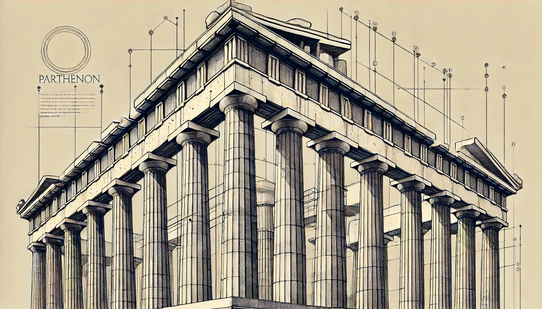 infographic showing architectural details of the parthenon columns