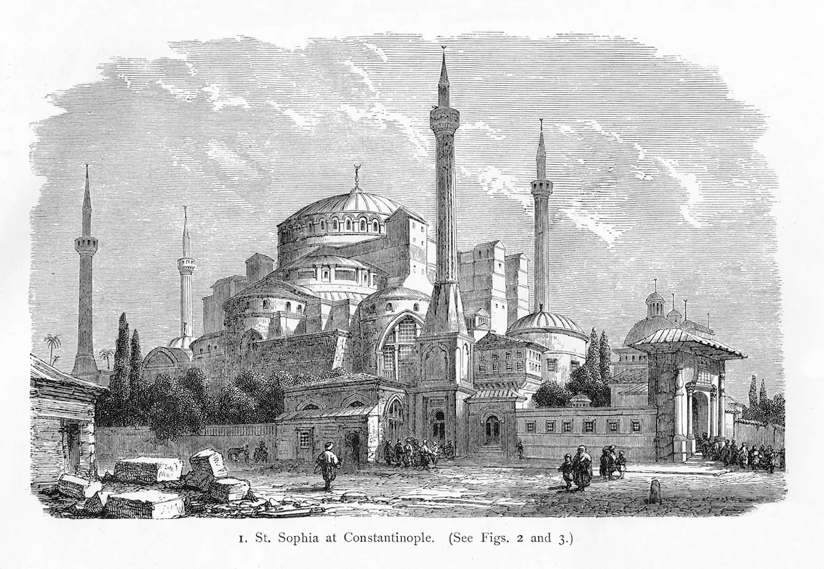 A real sketch of the original hagia sophia design.