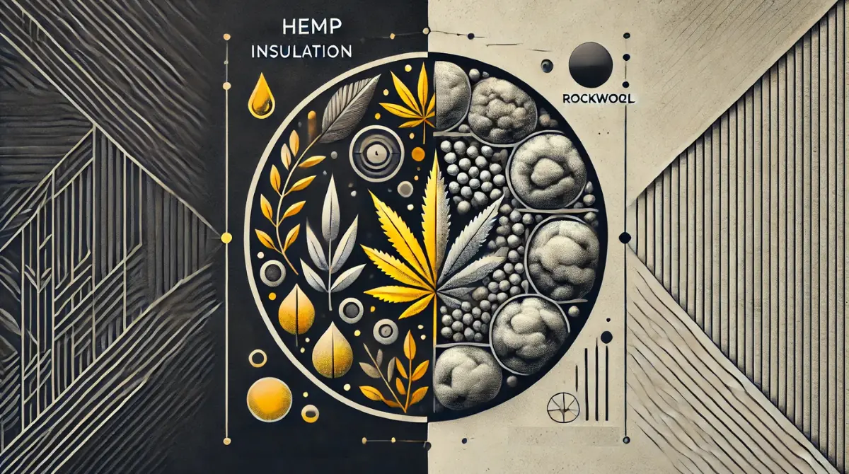 Comparing hemp insulation with organic patterns and rockwool.