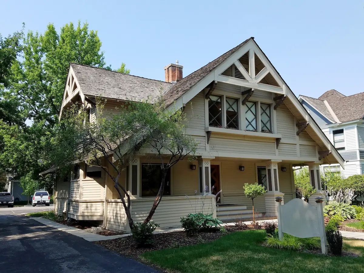 Historic John T. Morrison House featuring decorative gable braces.