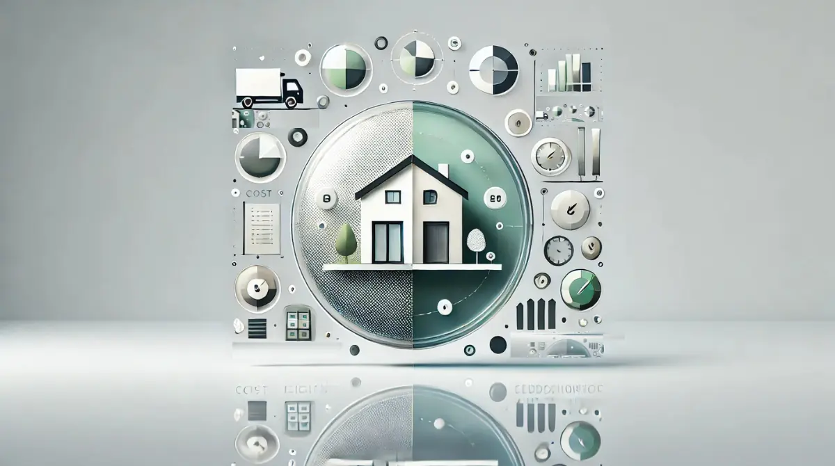 Visually comparing prefab homes and traditional construction.