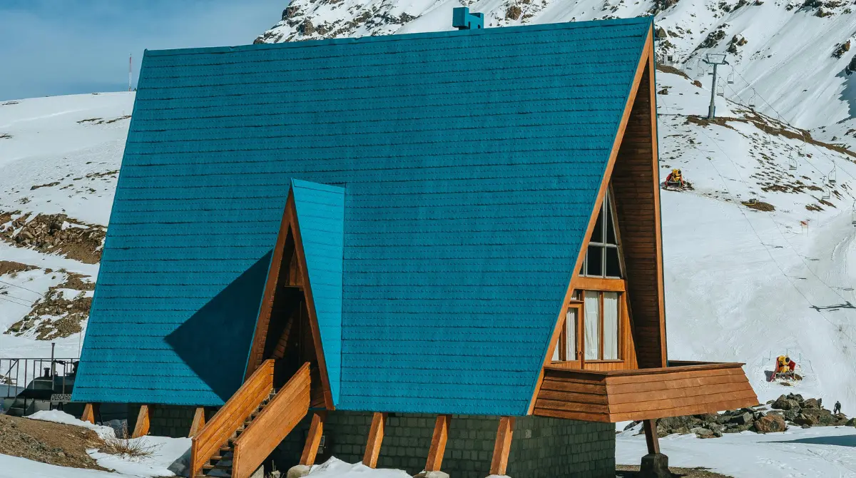 Small roof design on chalets in the mountains with a modern twist.