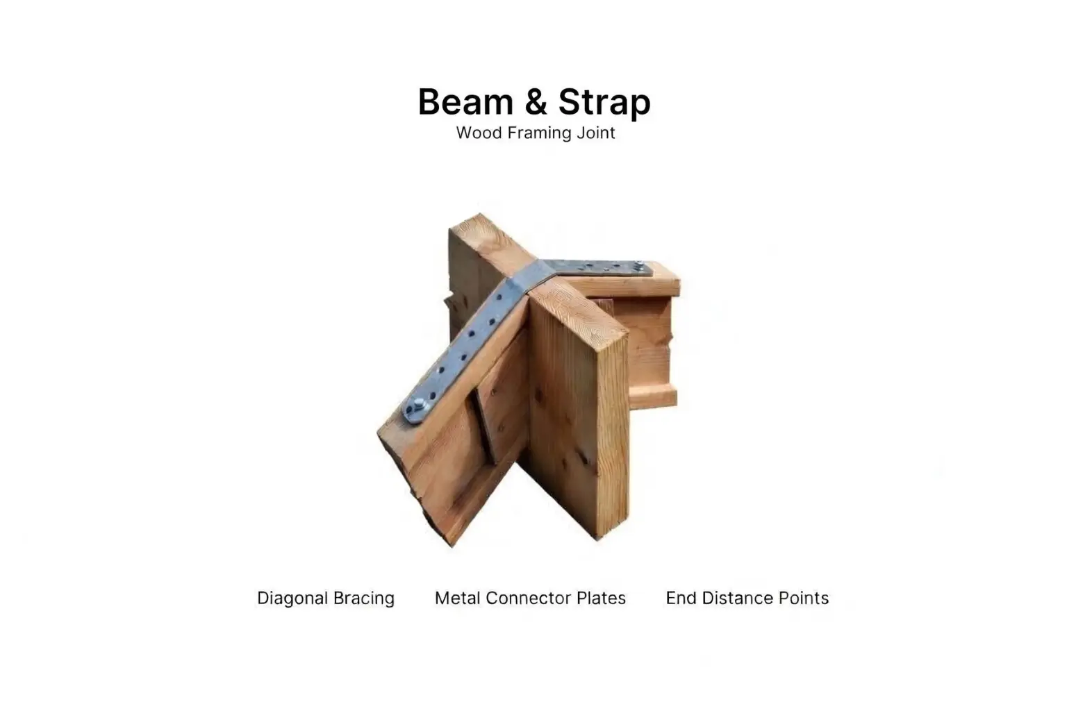 Detailed diagram showing the joint of diagonal truss bracing in wood framing, with technical info on its function and best practices.