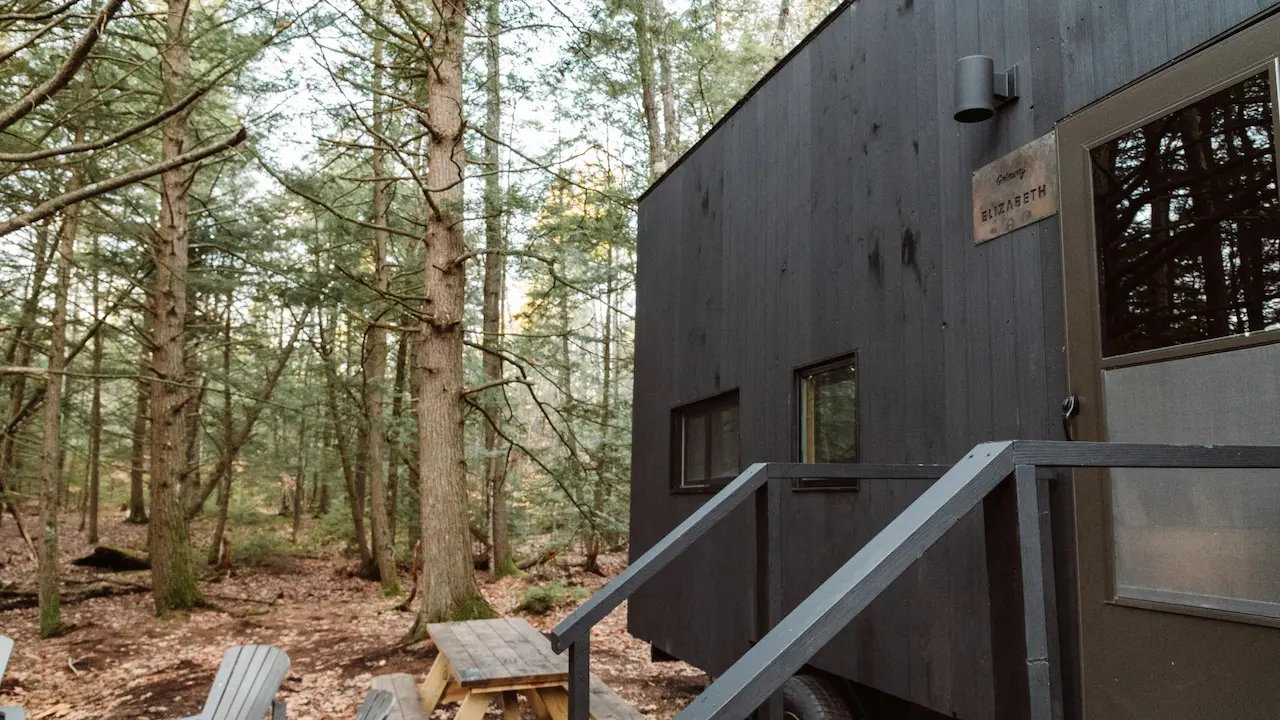 Sleek contemporary tiny house on wheels (THOWs).