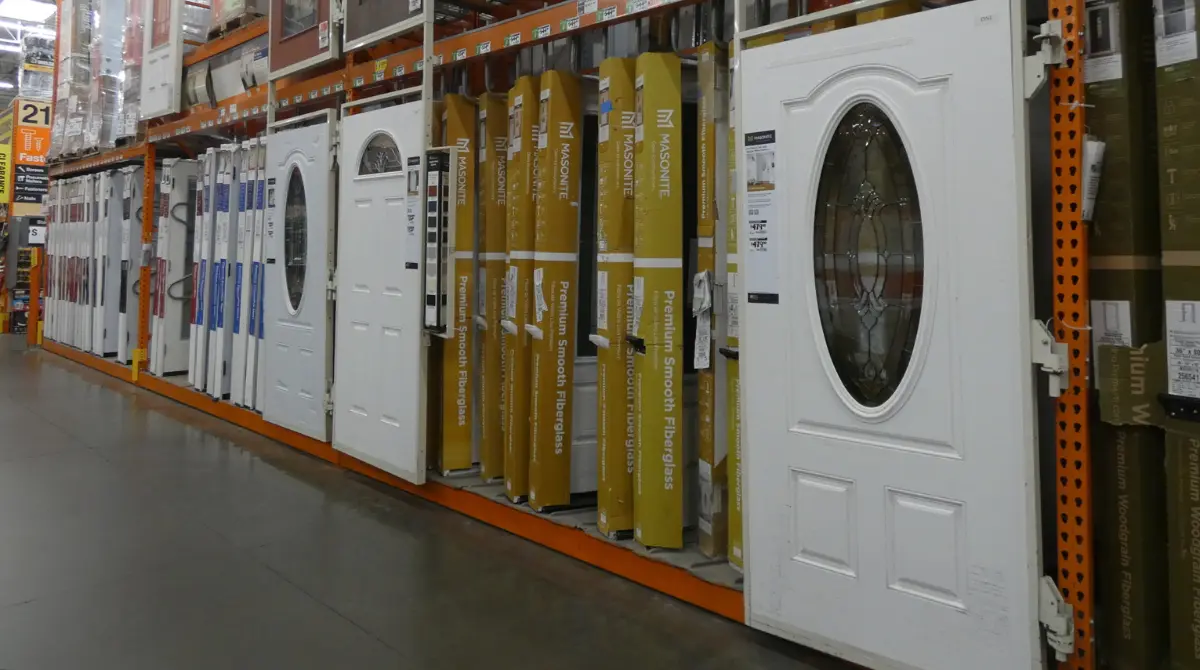 a variety of Masonite and other leading brands on display at a large retailer, showcasing quality and style