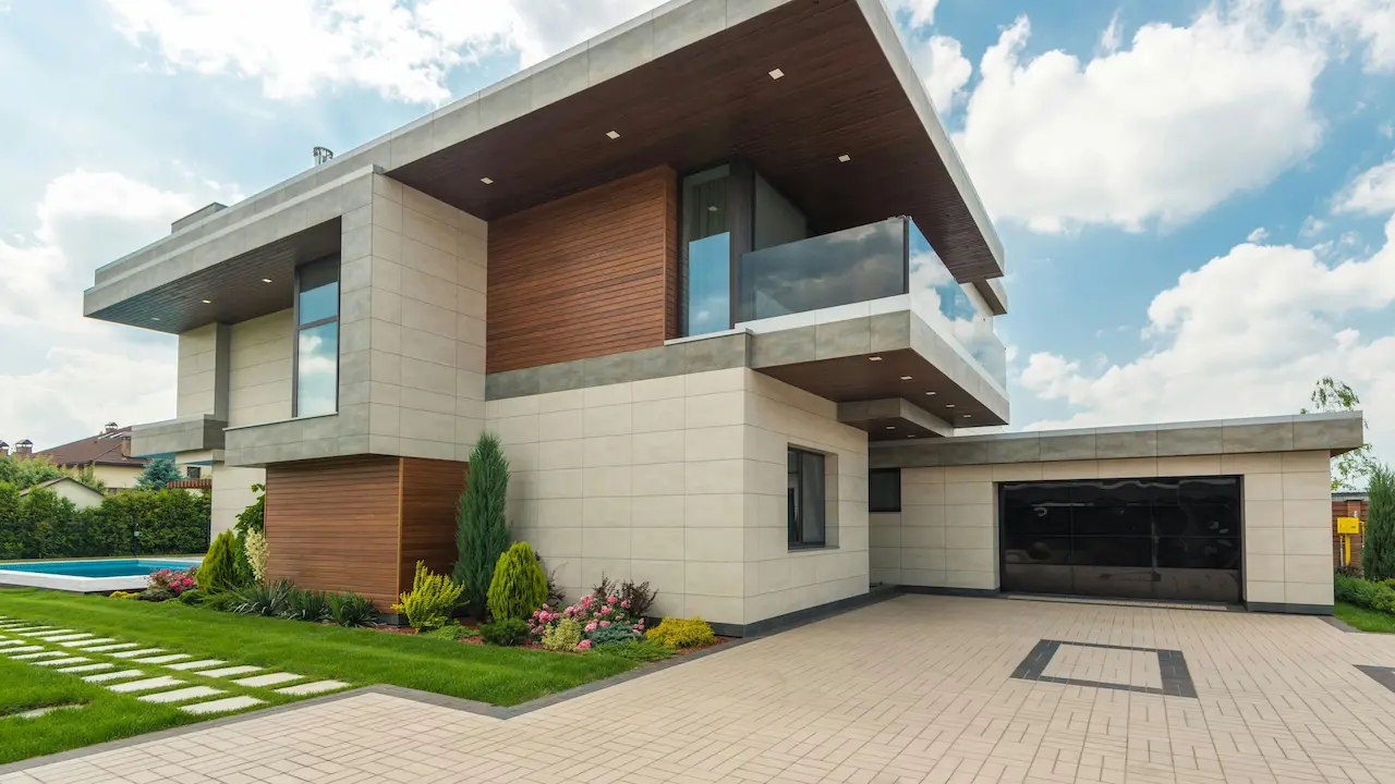 sleek and modern house with clean lines and minimalist design