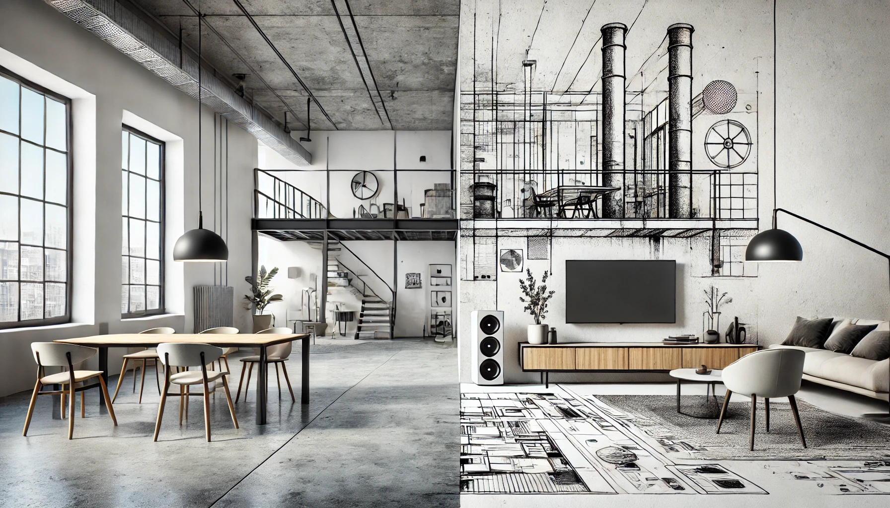 Scandinavian Industrial Minimalism featuring industrial minimalist interior.