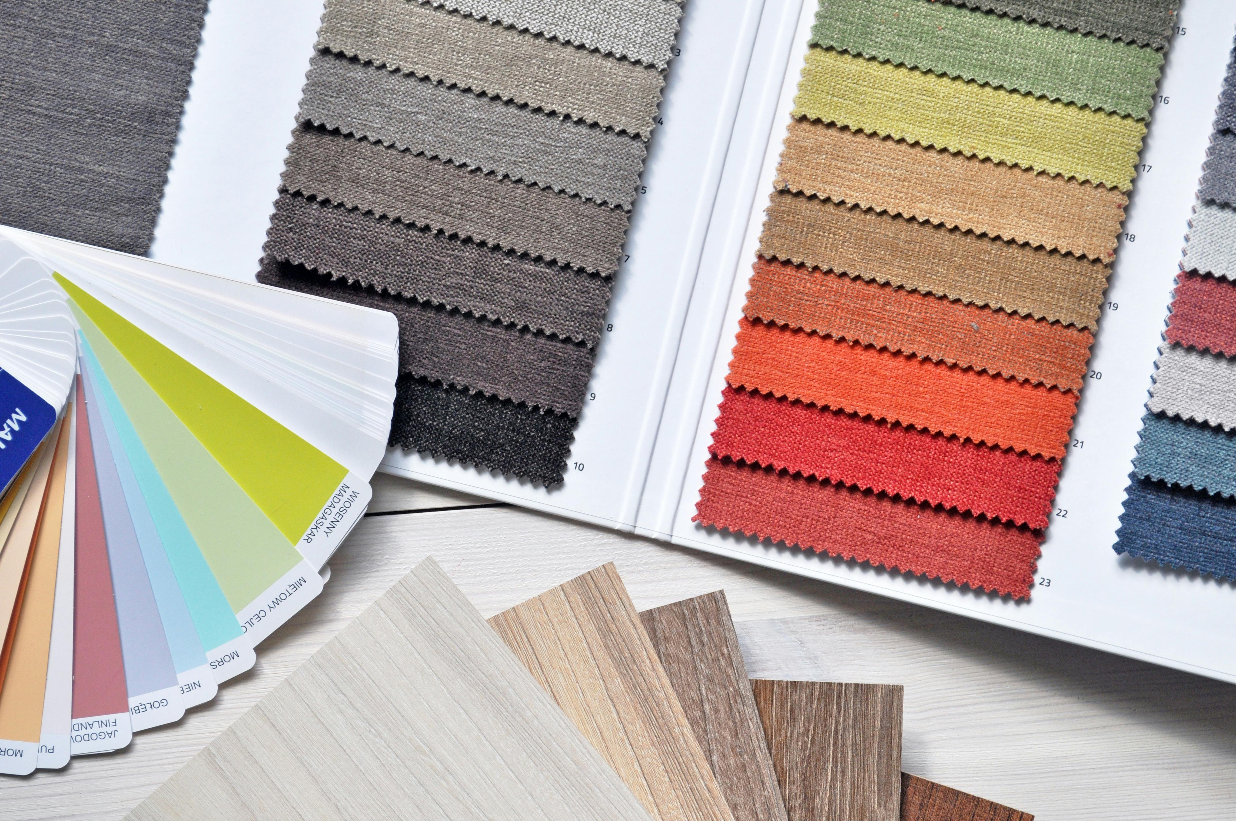  Samples of different color shades.