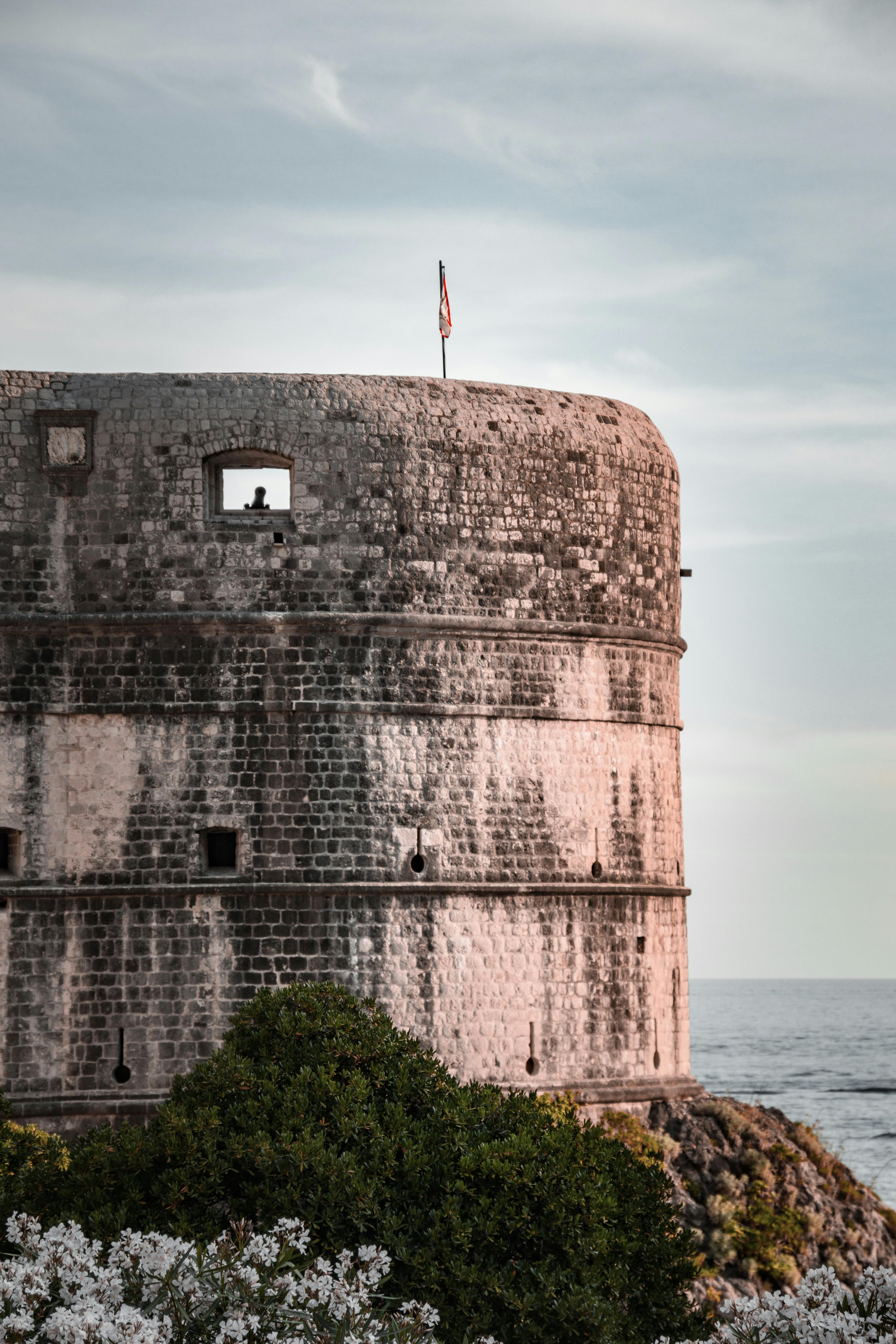 Medieval castle in Dubrovnik, Croatia, showcasing its fortified walls and historical architecture.