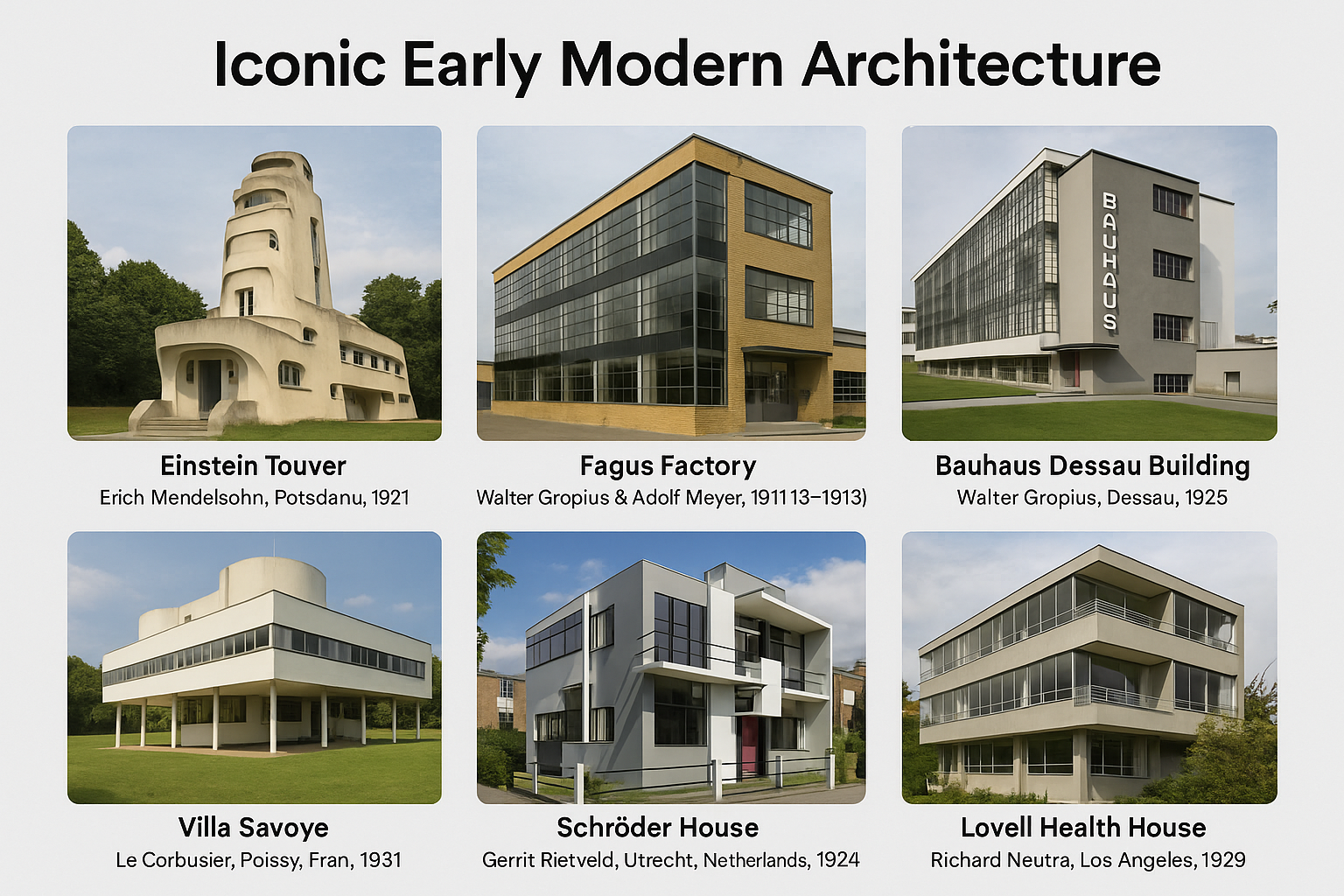 Chart showcasing iconic early modern architecture examples and their defining features