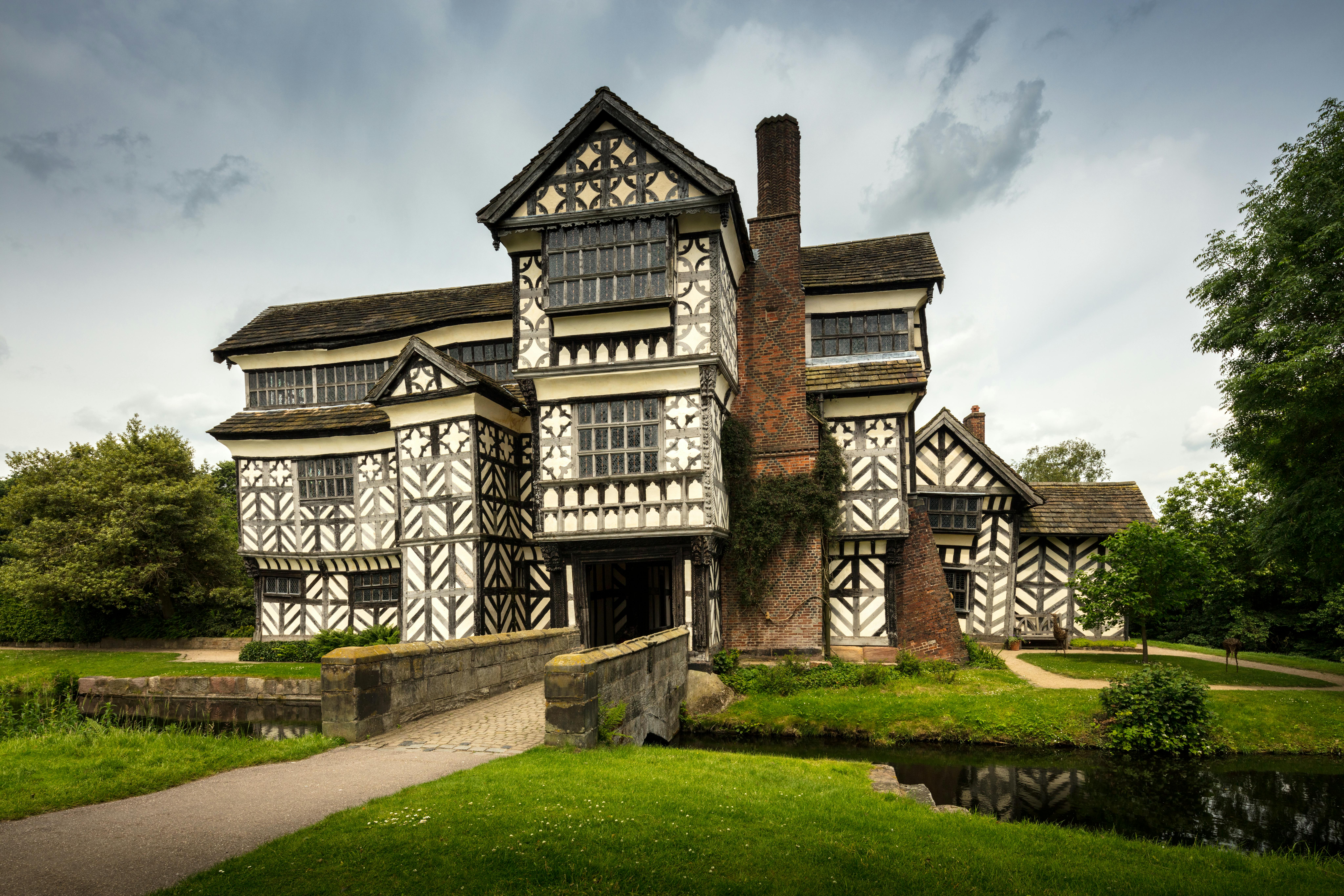 Victorian-style exterior concept of a historic timber-framed mansion in Congleton, showcasing detailed architecture.