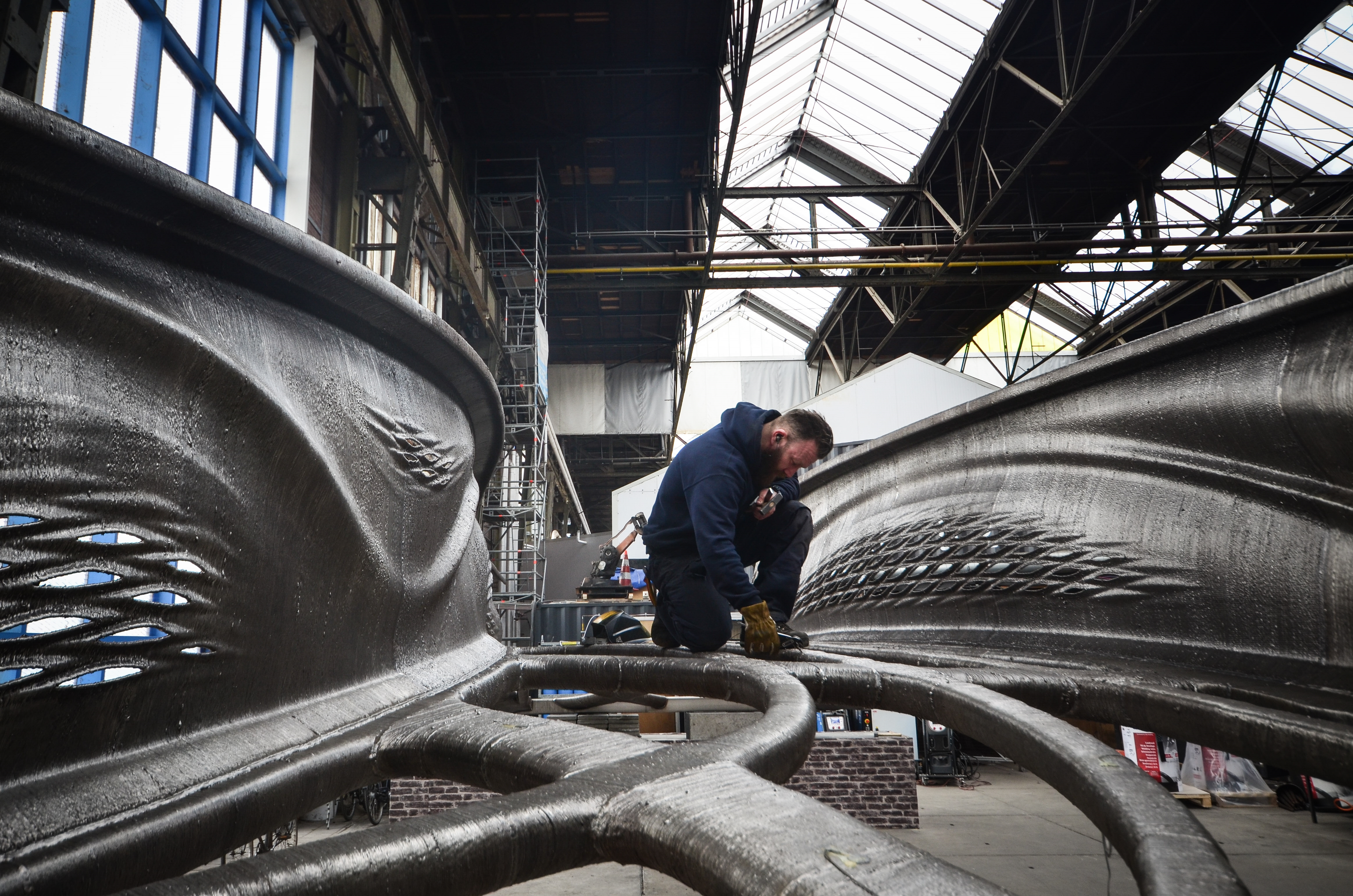 Amsterdam’s 3D printed stainless steel pedestrian bridge.