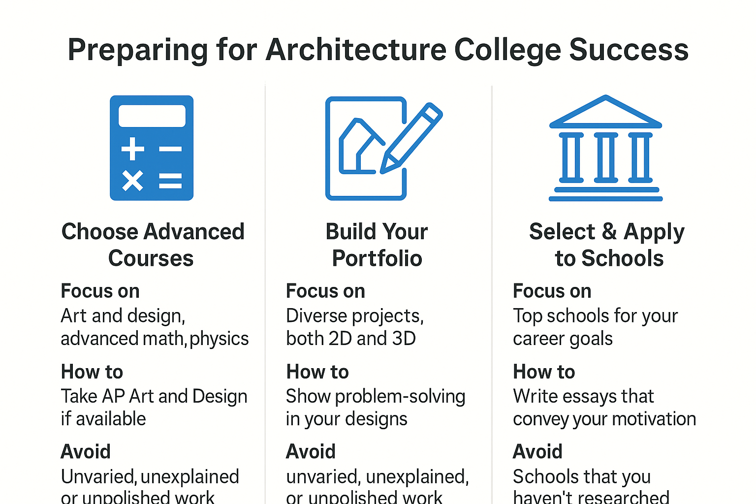 Steps to prepare for architecture school.