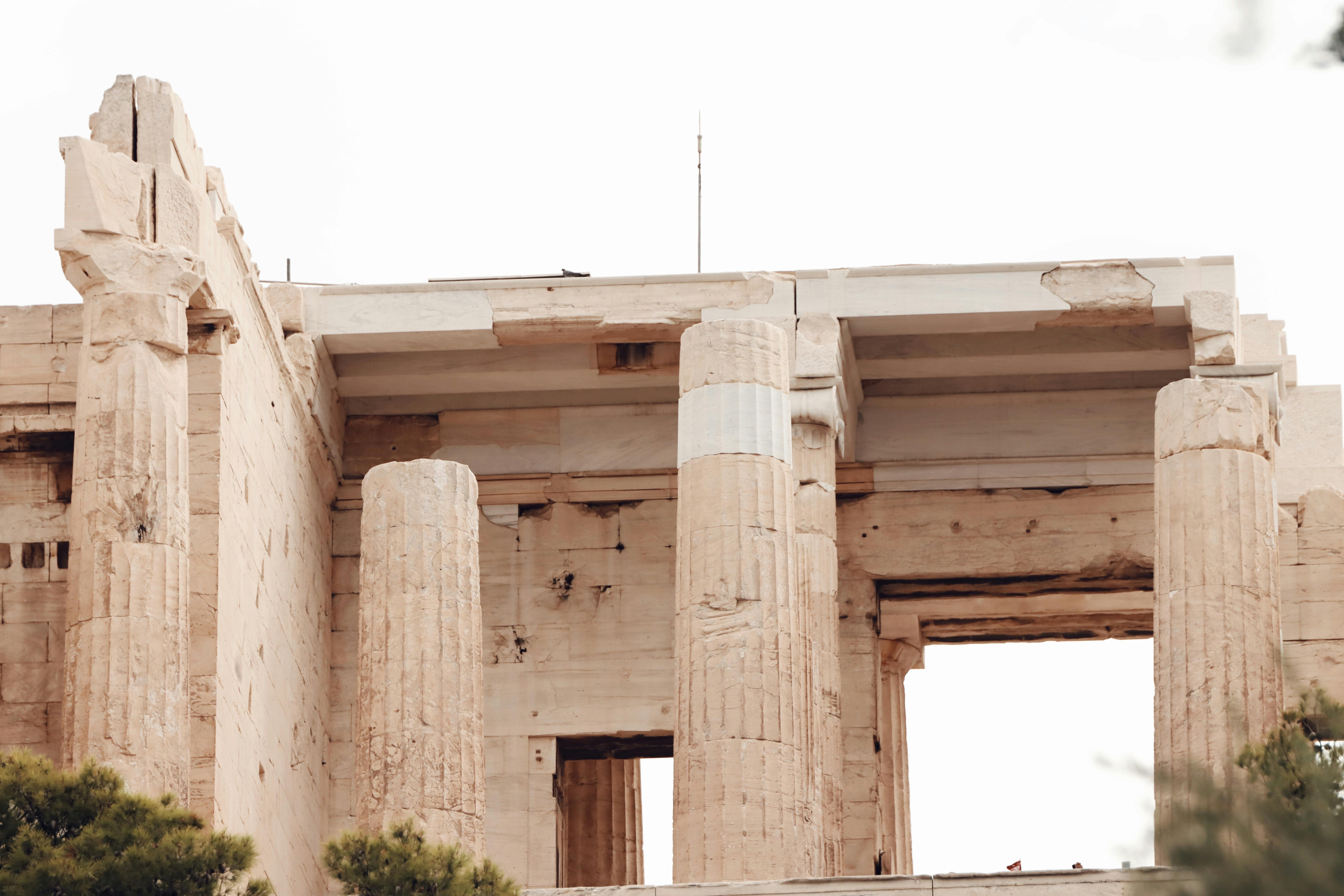 Ancient marble columns of the Parthenon.