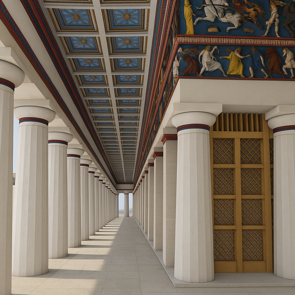 Reconstructed view of Parthenon interior.
