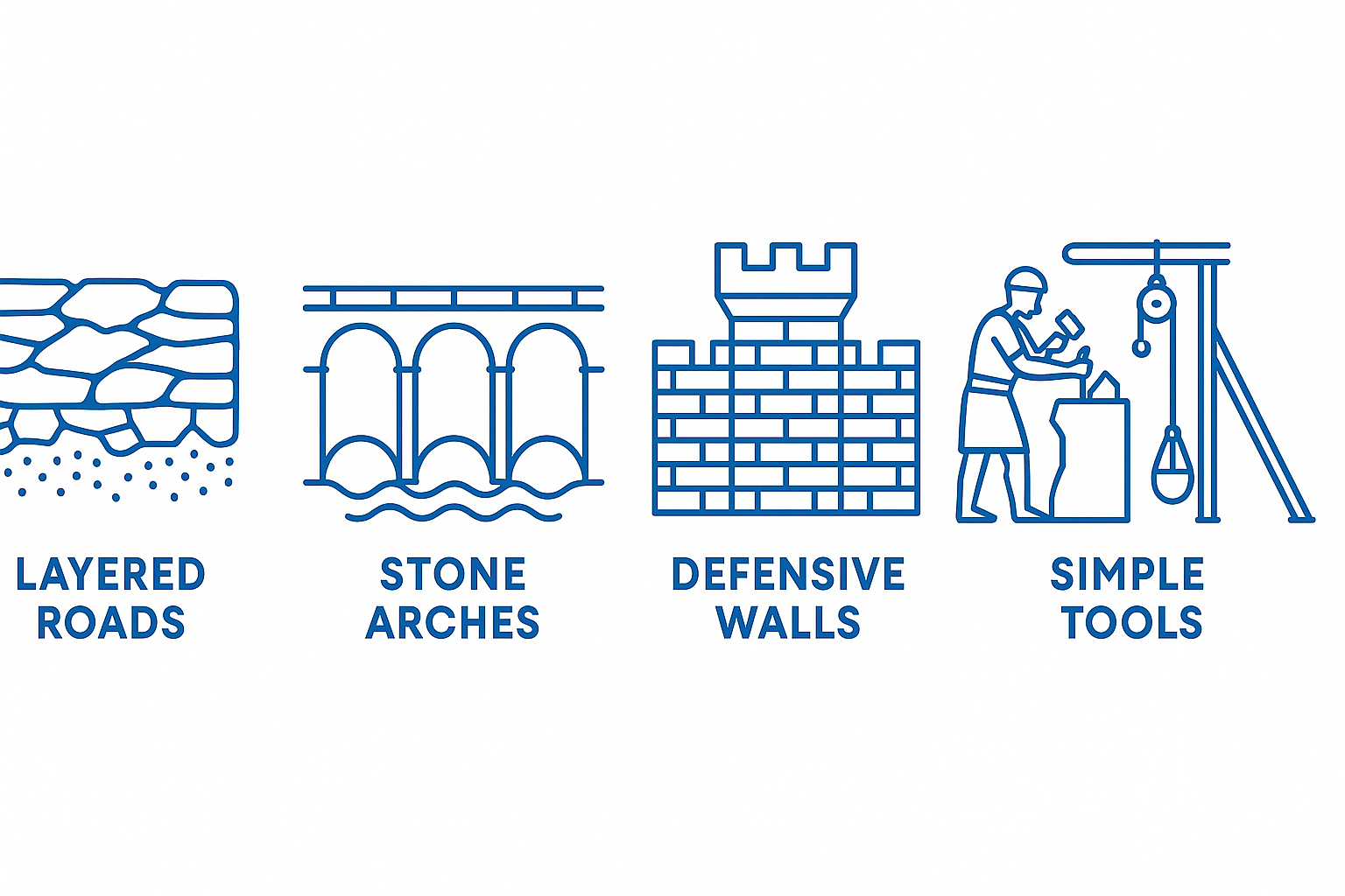 Ancient Roman engineering techniques and structures.