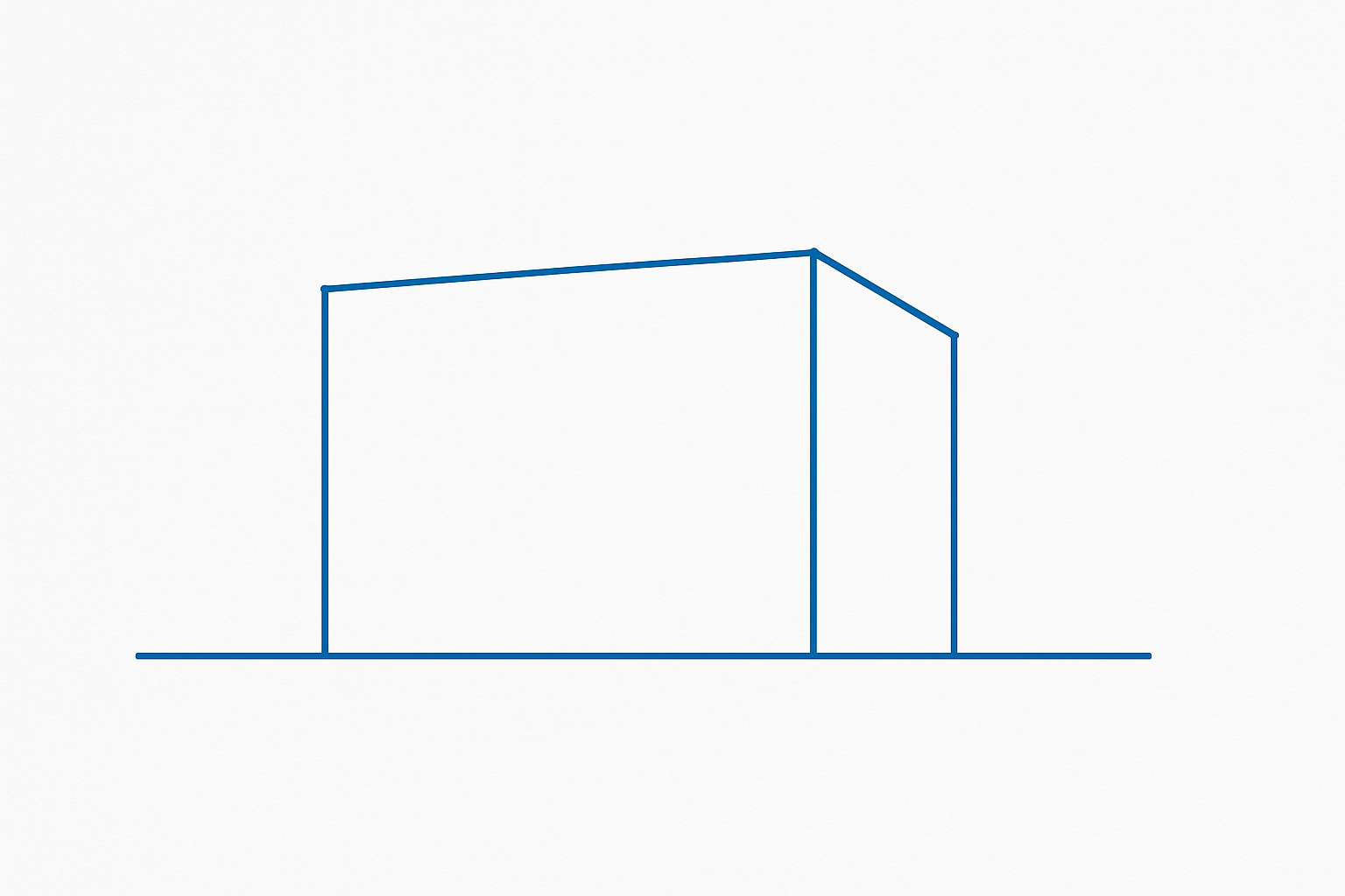 Draw a clean rectangular box to form the basic building mass.