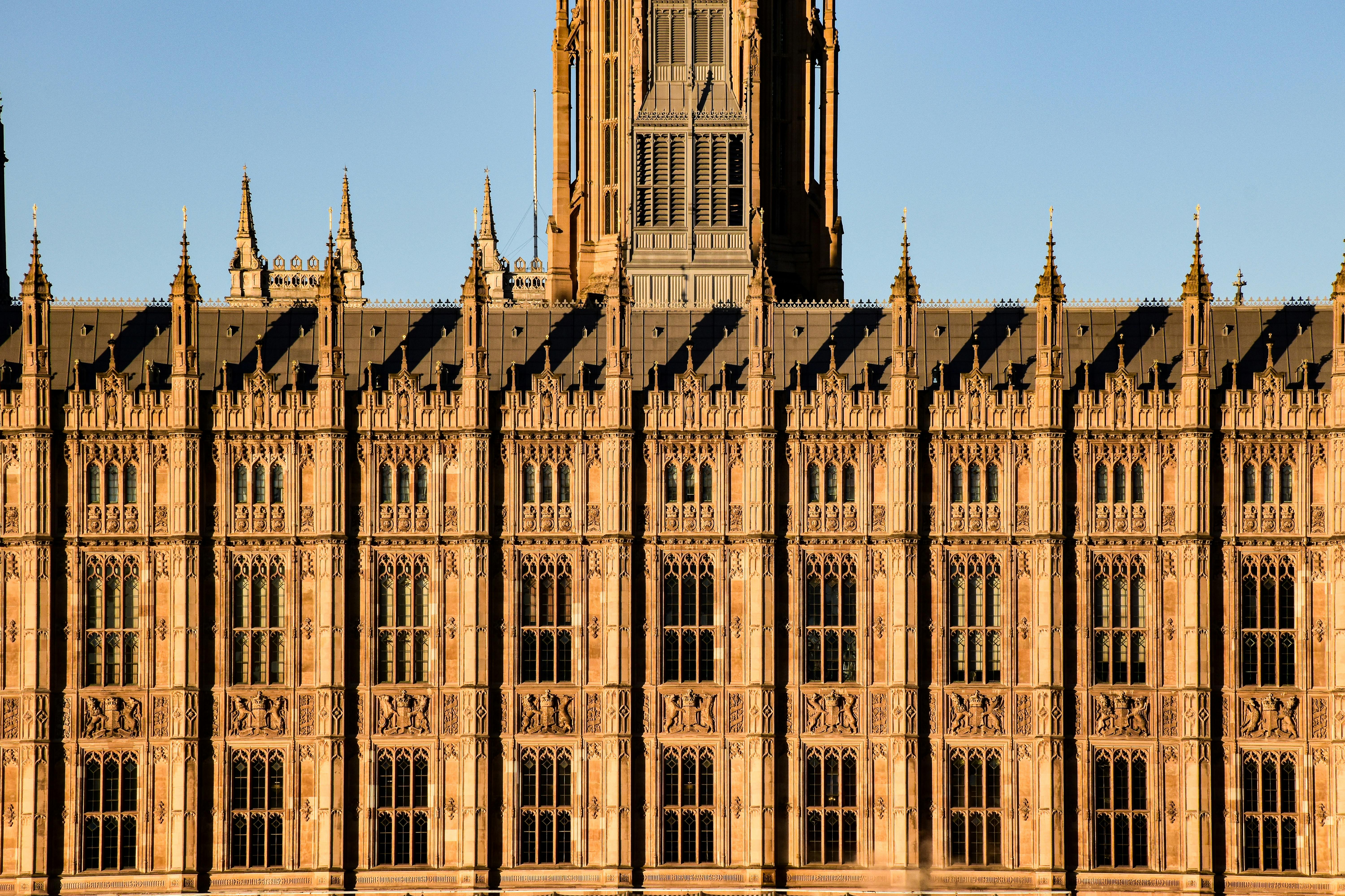 Gothic architecture details of Westminster Palace.