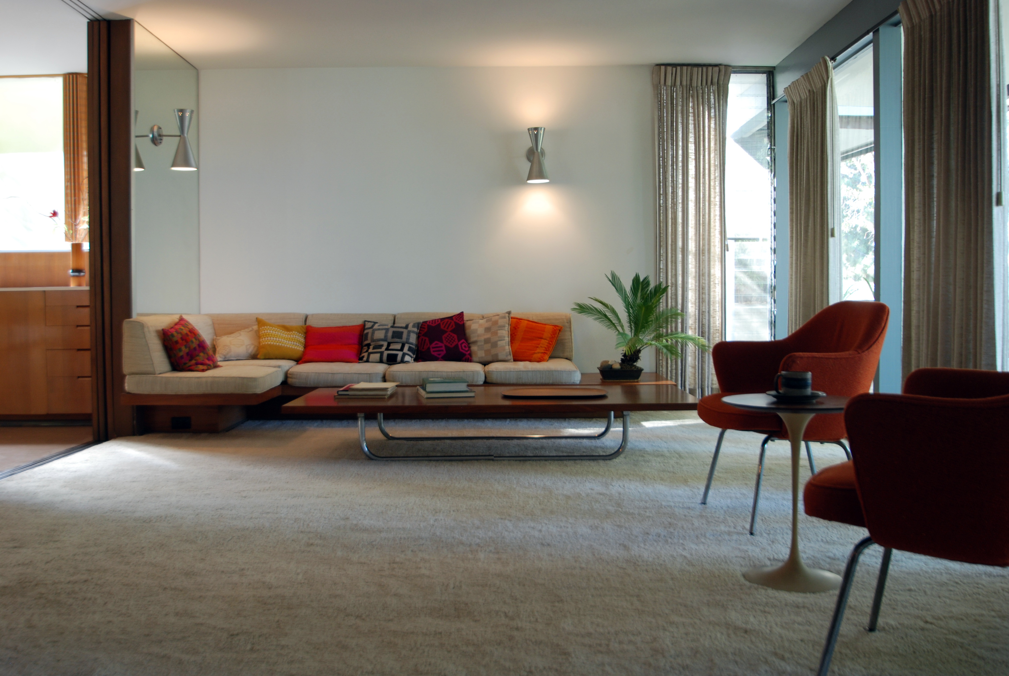 1960s Kambara House by Richard Neutra with glass walls and minimalist lines.