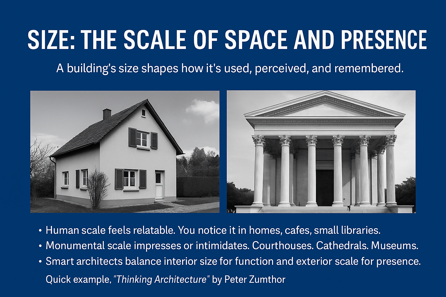 Human-scale vs monumental-scale architecture explained.