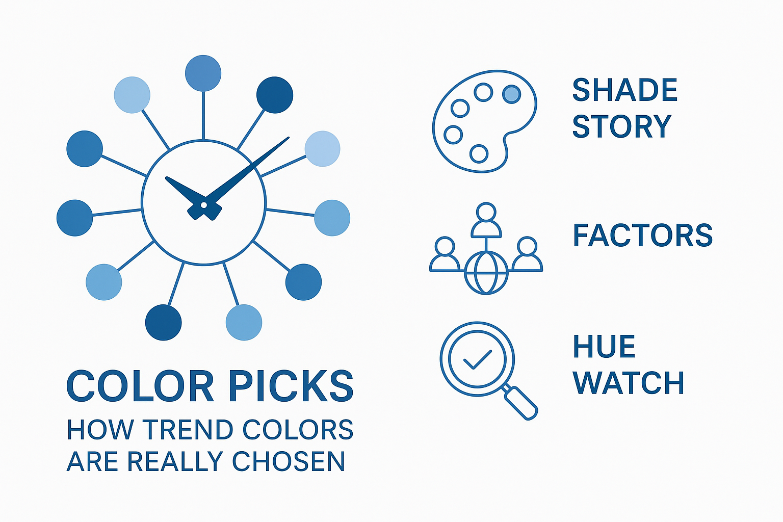 Infographic showing how trend colors are selected with palette and labeled icons.