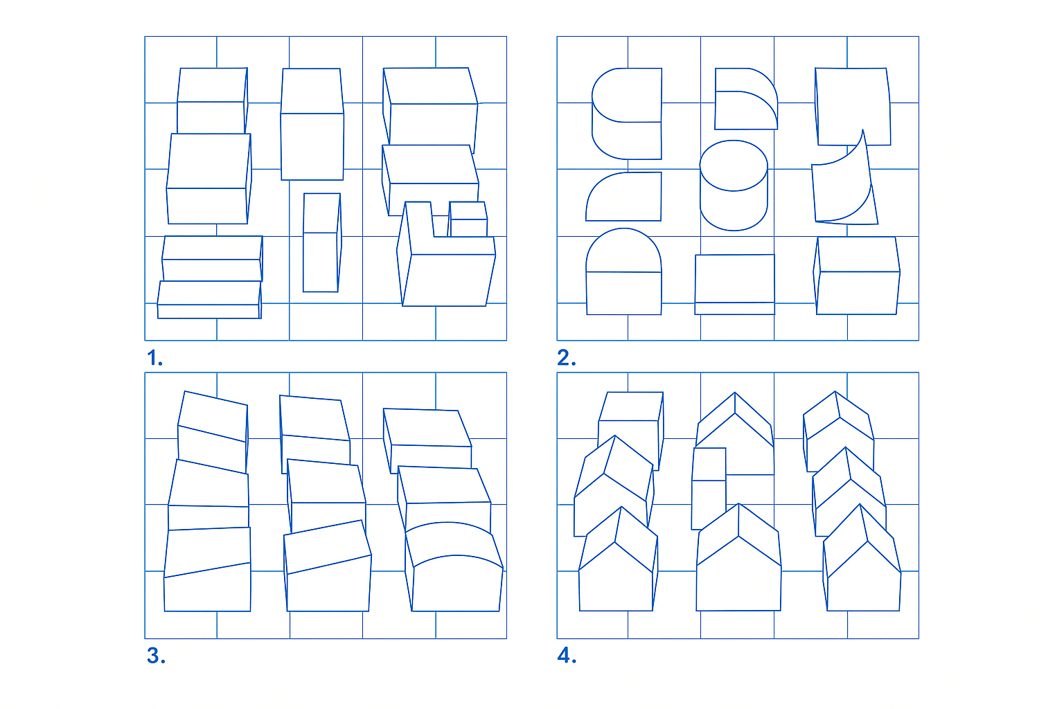 Grid-based architectural design with labeled features.
