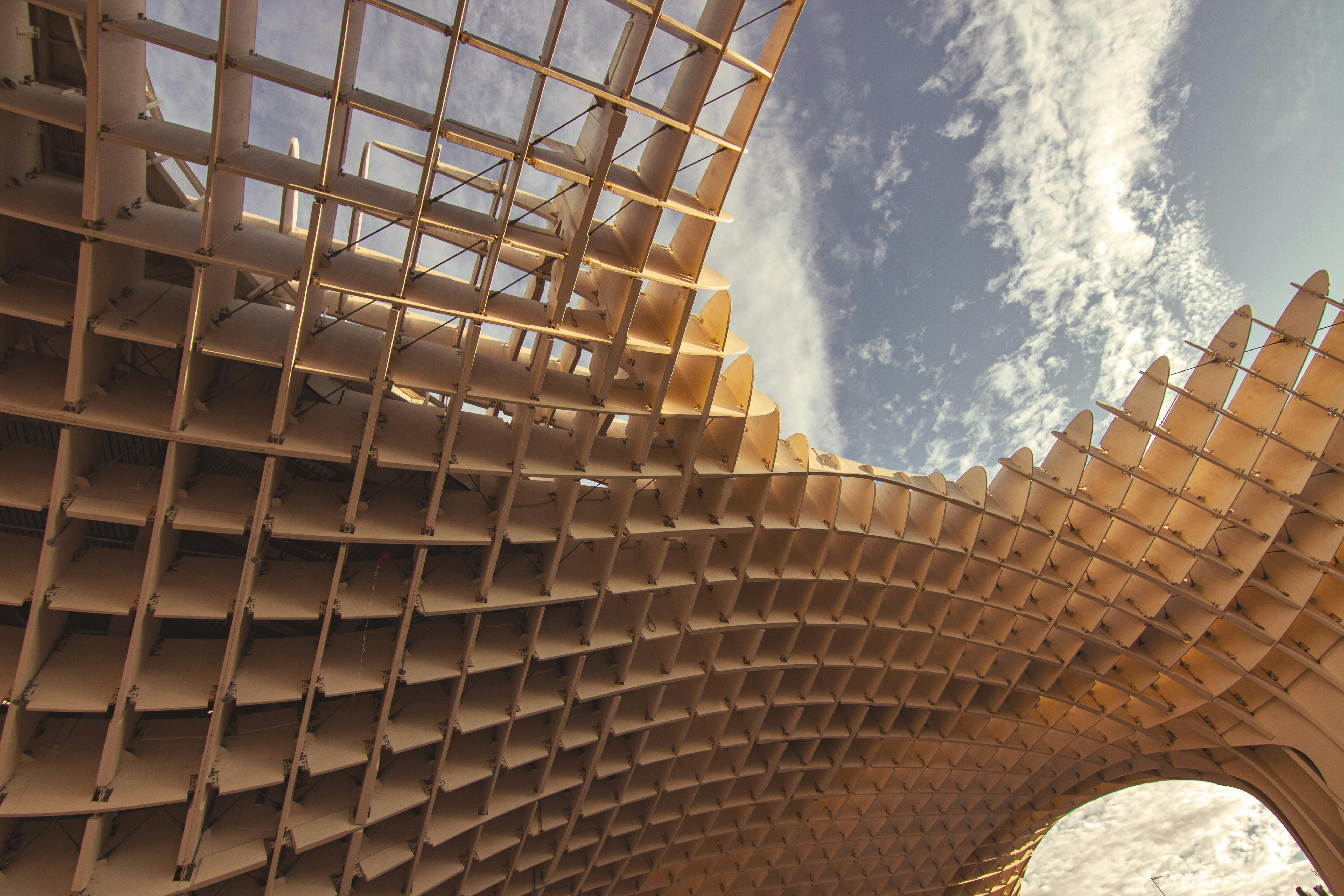 Organic parametric structure in Seville with flowing, nature-inspired forms.