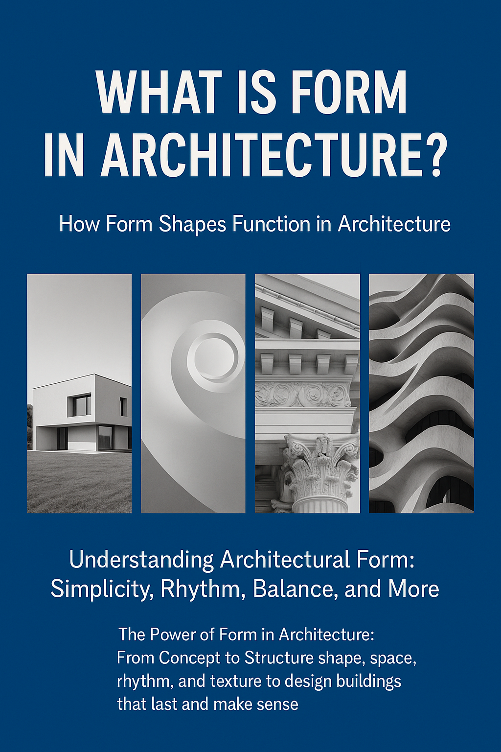 Key architectural form concepts with examples.