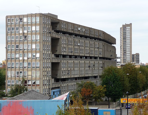 Robin Hood Gardens, a Brutalist housing project in London.