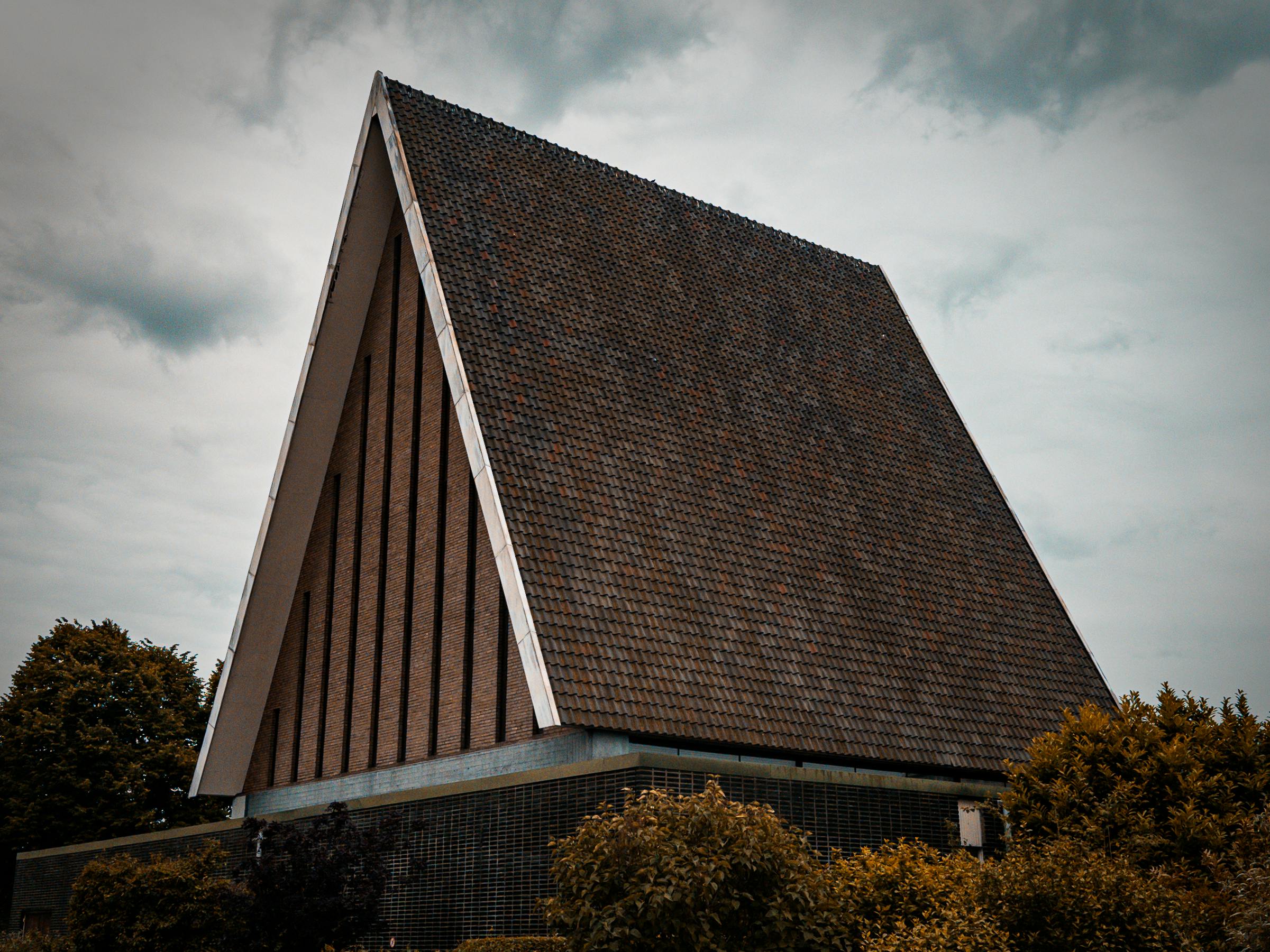 Minimalist modern A-frame house in Rotterdam, Netherlands.