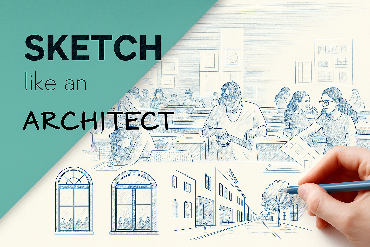 Architectural sketch emphasizing structure and support in design.